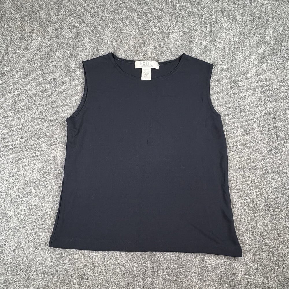 Vintage‎ Y2K Petite Sophisticate Top Women S Black Sleeveless Tank USA Career